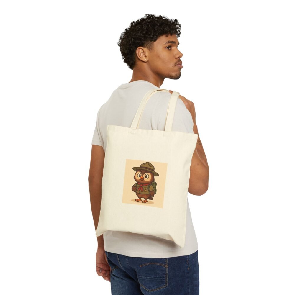 Adorable Owl Cotton Canvas Tote Bag, Eco-Friendly Shopping Bag, Gift for Nature Lovers, Student Essentials, Cute Animal Tote, Birthday Gift - Imagen 3