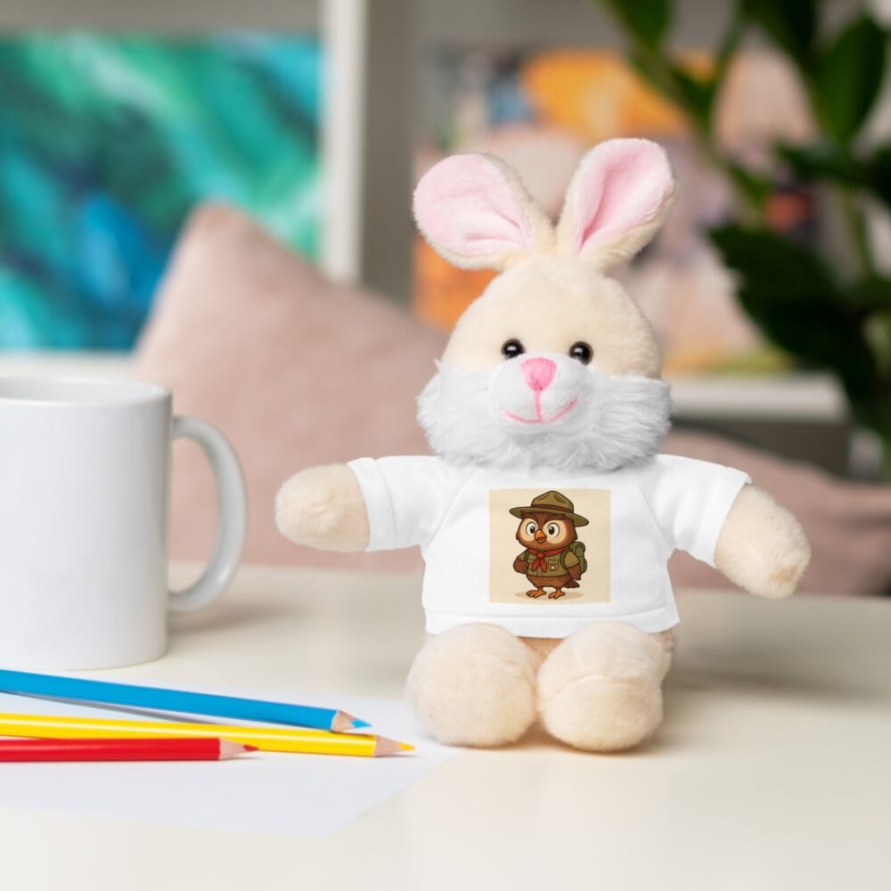 Stuffed Animal with Tee, Cuddle Buddy Gift, Personalized Plush Toy, Kids Birthday, Cute Home Decor, Stuffed Bear for Every Occasion - Imagen 6