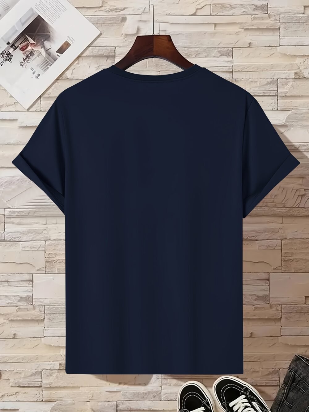 Camiseta de manga corta con cuello redondo y estampado de la bandera de España para hombre, tejido de punto de poliéster, corte regular, ligera elasticidad, estilo casual urbano con diseño patriótico para camiseta de verano para adultos. - Image 8