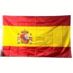Bandera Nacional Española - Poliéster Duradero, Resistente al Desvanecimiento, Banderín Español para Celebraciones, Decoración Exterior, Colgante de Pared - Disponible en Tamaños de 3x5ft (90x150cm) y 2x3ft (60x90cm), Banderas Grandes, ESP ES