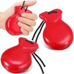 Motionchic 2 Pack Spanish Castanets Flamenco with String Traditional Wood Hand Percussion Castanets for Adults Kids Music Instrument Spain Souvenir Gift,1 Pair(Red)  Musical InstrumentsRufus AIRufus AI
