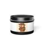 Adventurous Owl Tin Candle - Cozy Home Decor, Gift for Nature Lovers, Personalized Candle, Camping Candle, Eco-Friendly Scented Candle