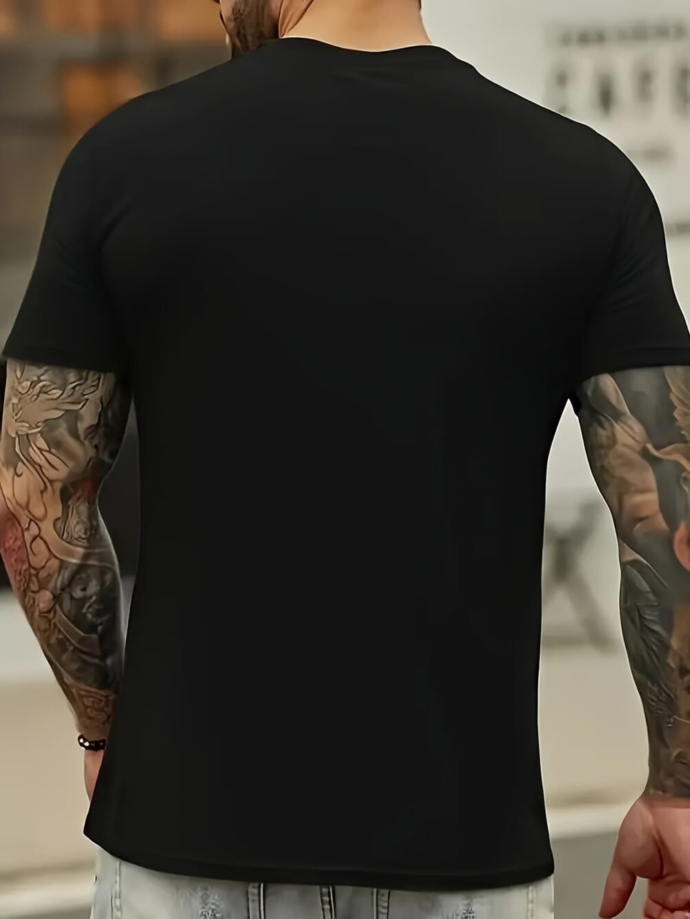 Camiseta de manga corta con cuello redondo y estampado de la bandera de España para hombre, tejido de punto de poliéster, corte regular, ligera elasticidad, estilo casual urbano con diseño patriótico para camiseta de verano para adultos. - Image 6